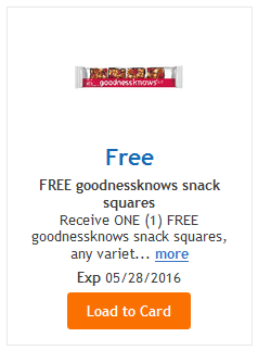 FREE goodnessknows Snack Squares @ Fred Meyer/QFC