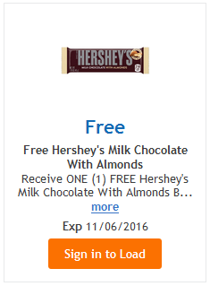 FREE Hershey's Bar with Almonds – LOAD TODAY @ Fred Meyer/QFC