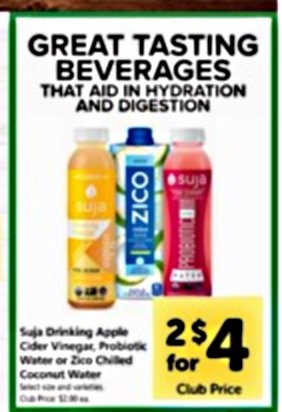 $0.50(or Better!) Suja Drinking Vinegar @ Safeway (Starting 1/4/17)