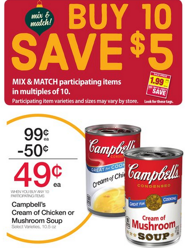 $0.29 Campbells Cream of Mushroom/Chicken Soup @ Fred Meyer